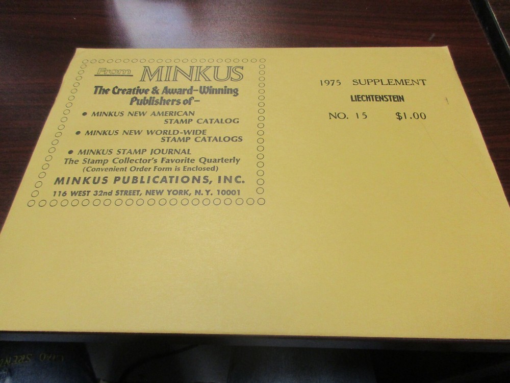 "MINKUS" ALBUM PAGES  1975  SUPPLEMENT LIECHTENSTEIN   W/FREE SHP.