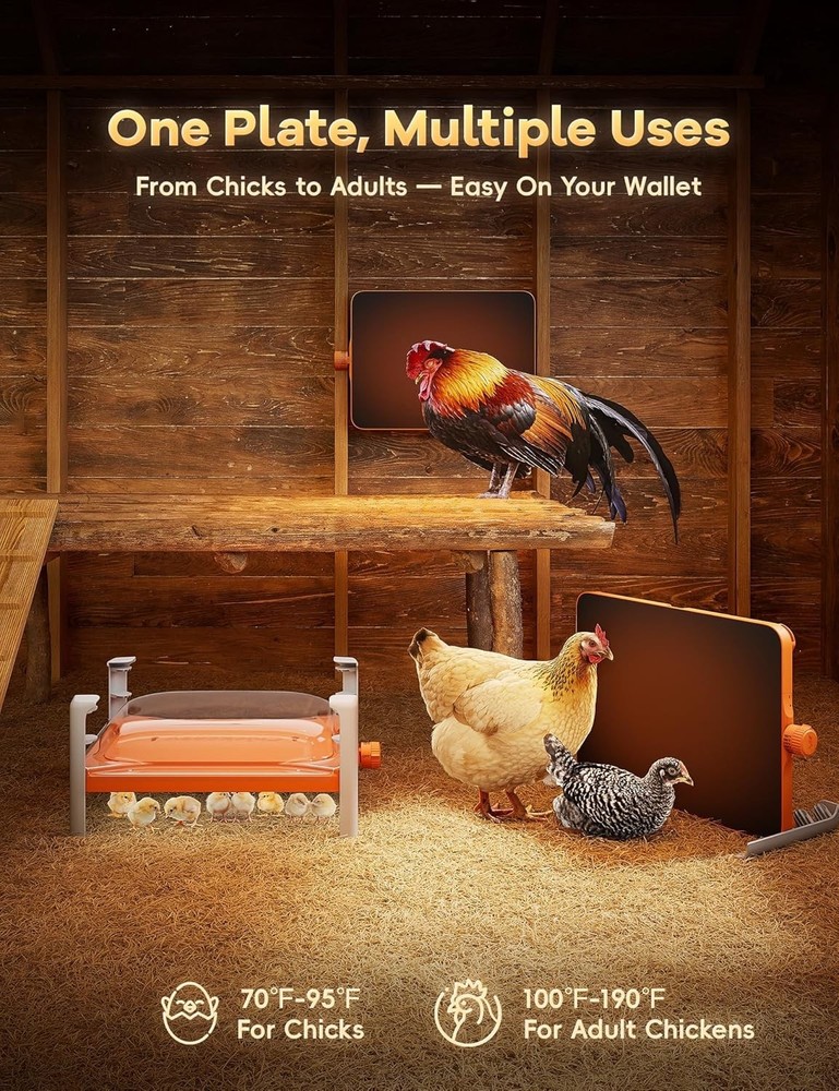 ChickCozy Smart 200 Watt chicken Coop Heater & Chick Brooder Warmer