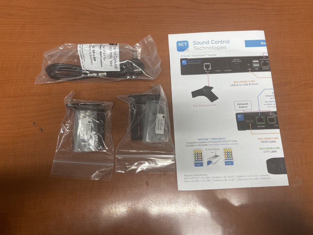 Sound Control Technologies RTK-X57 TX & RX System - Poly Studio Remote Table Kit
