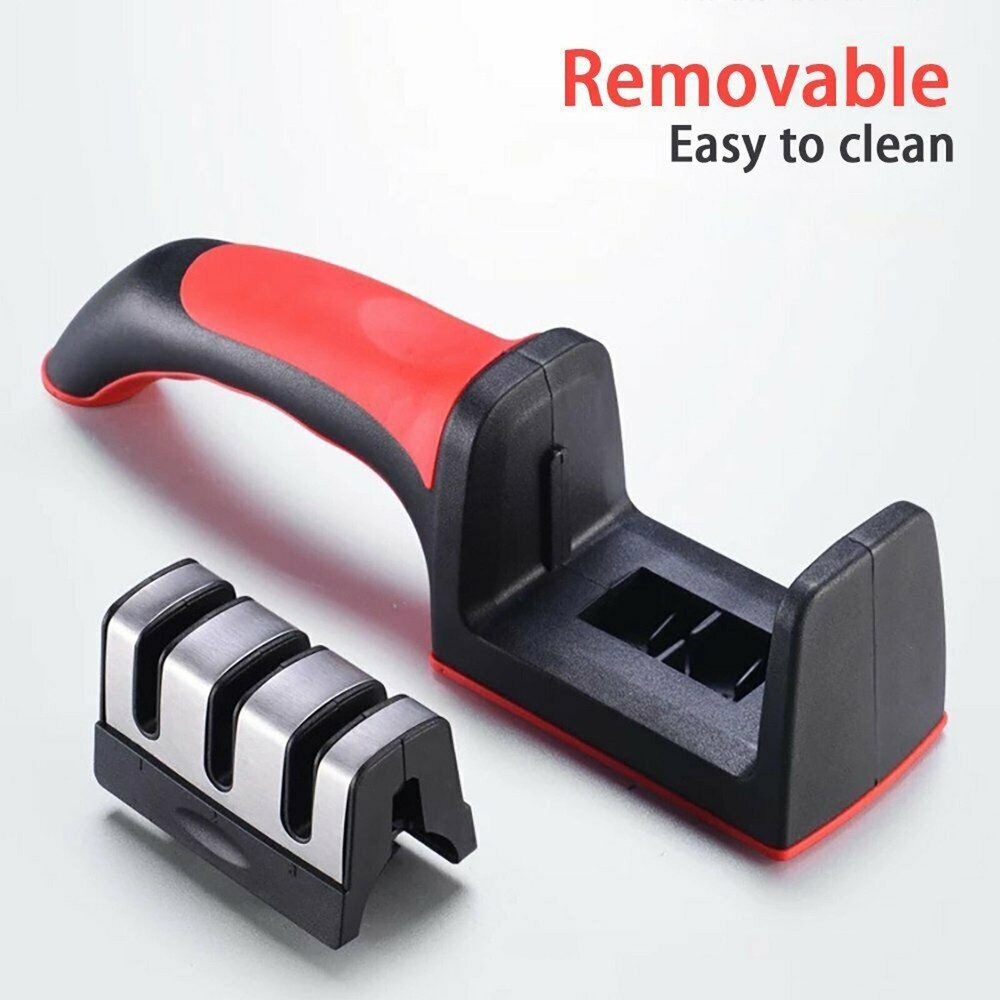 Knife Sharpener Professional Ceramic Tungsten Kitchen Sharpening System 3 Stage