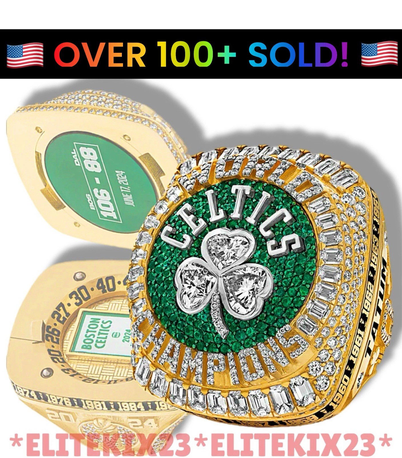 2024 BOSTON CELTICS NBA CHAMPIONSHIP JAYSON TATUM JAYLEN BROWN + DISPLAY CASE