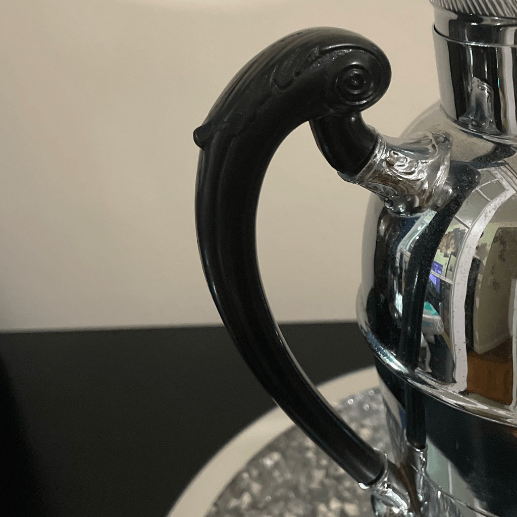 Vintage Art Deco Krome-Kraft Farber Bros NY Hammered Chrome Cocktail Pitcher