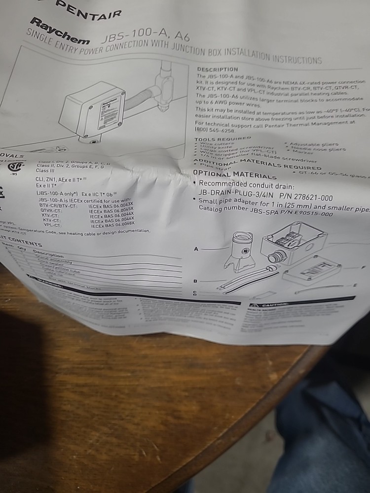 Raychem JBS-100-A Single Entry Power Connection