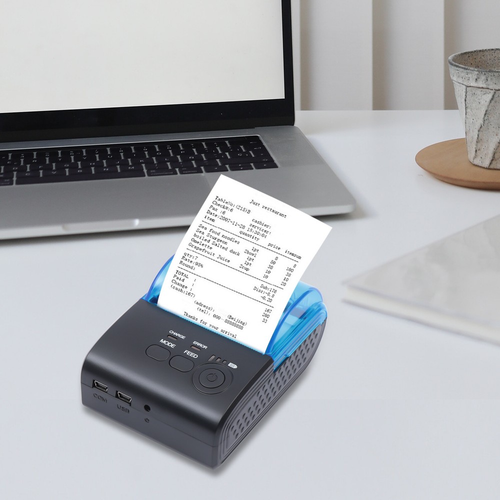 Portable Bluetooth Thermal Label Printer 90mm/S Wireless POS Receipt Handheld