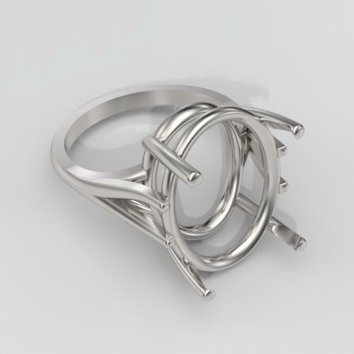 (14x10mm - 20x15mm) Oval Sterling .925 Ring Setting (Ring Sizes 6,7,8, 9 )