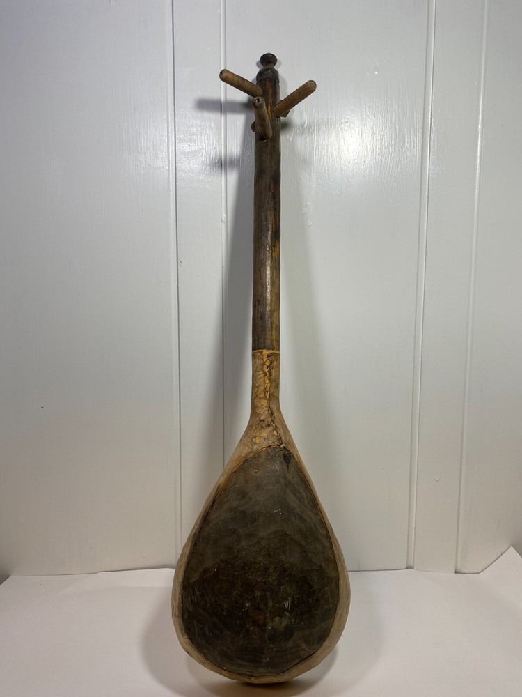 Vintage Handcrafted MiddleEastern Three String Instrument w/Stand
