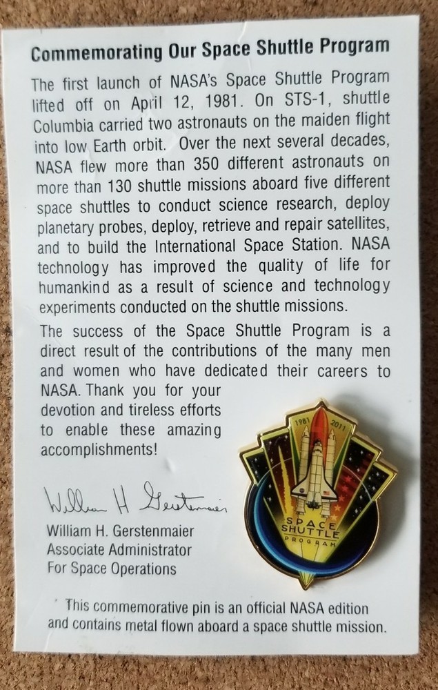 Launch Services Program NASS 4 Pin & 2 Rocket Pins