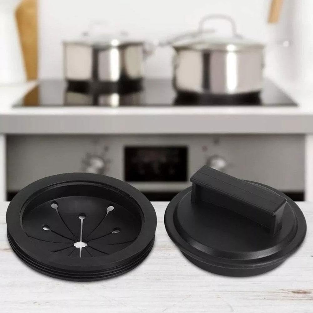 Black 3-Inch Garbage Disposal Splash Guard - Kitchen Sink Baffle Covers