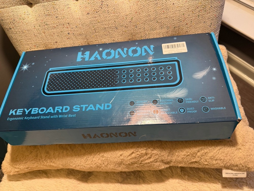 Computer Keyboard Stand with Wrist Rest & Storage Tray - Acrylic Keyboard Ris...