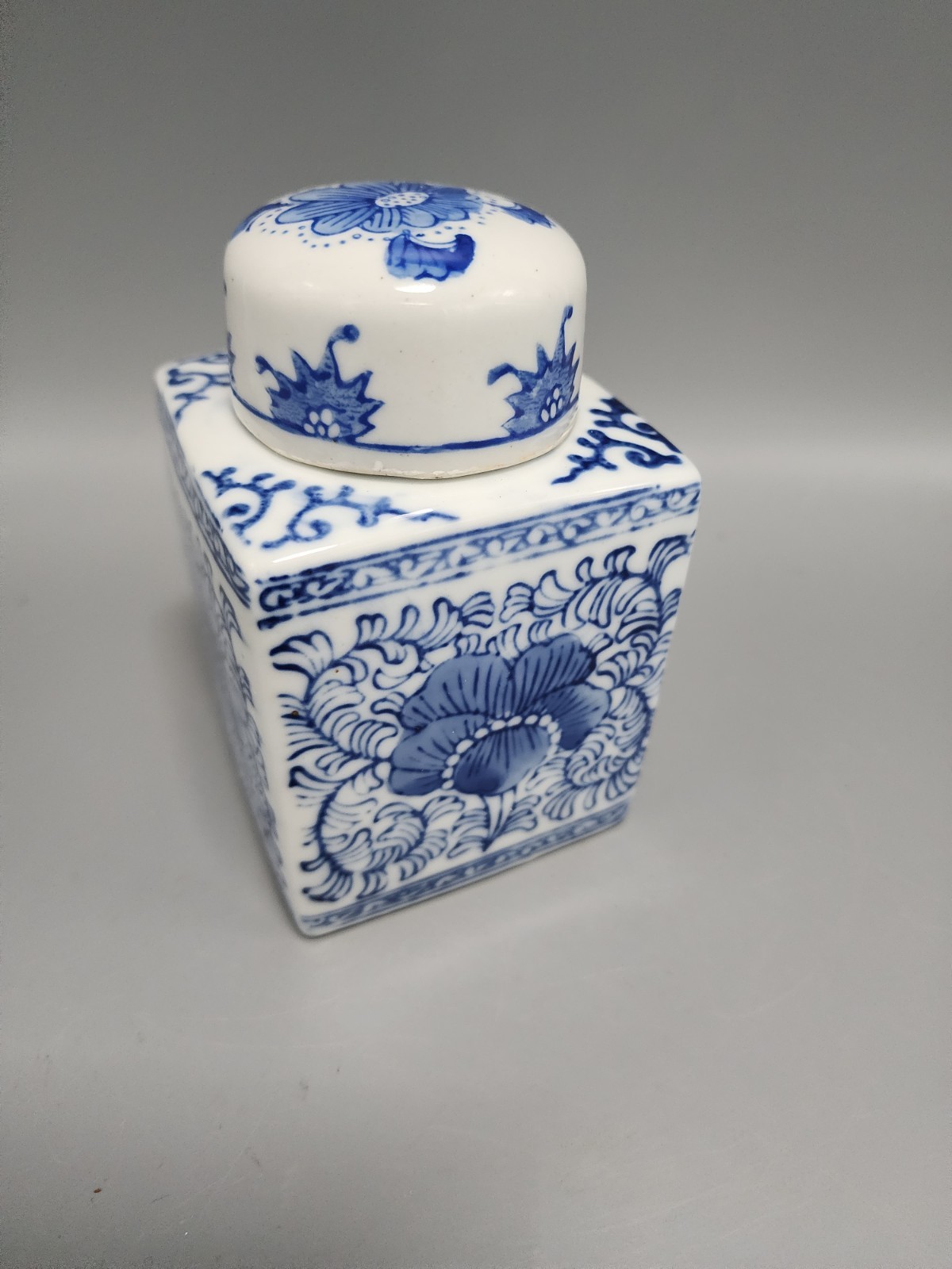 Small Square Blue & White Ginger Jar Canton Collection by Two's Company