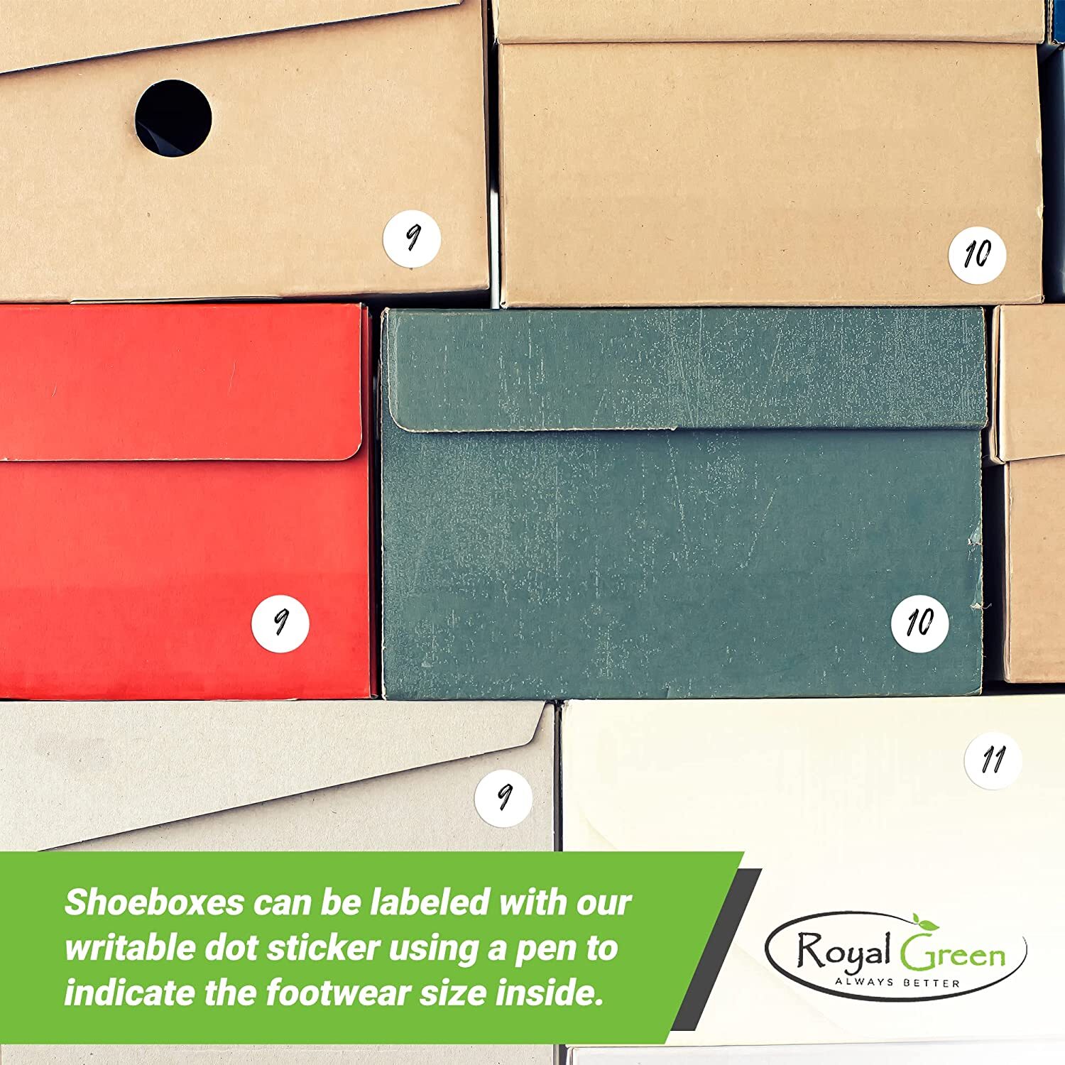 Royal Green Colored Coding Dot Stickers Round Circle Label 1/2 inch 13mm