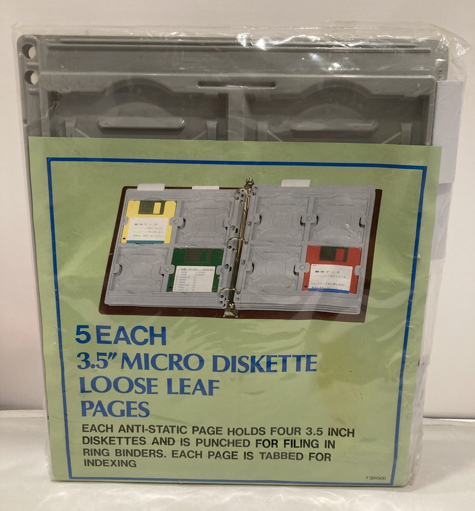 Storage Case Pages For 3.5” Micro Diskette Floppy discs Slidex Triwef