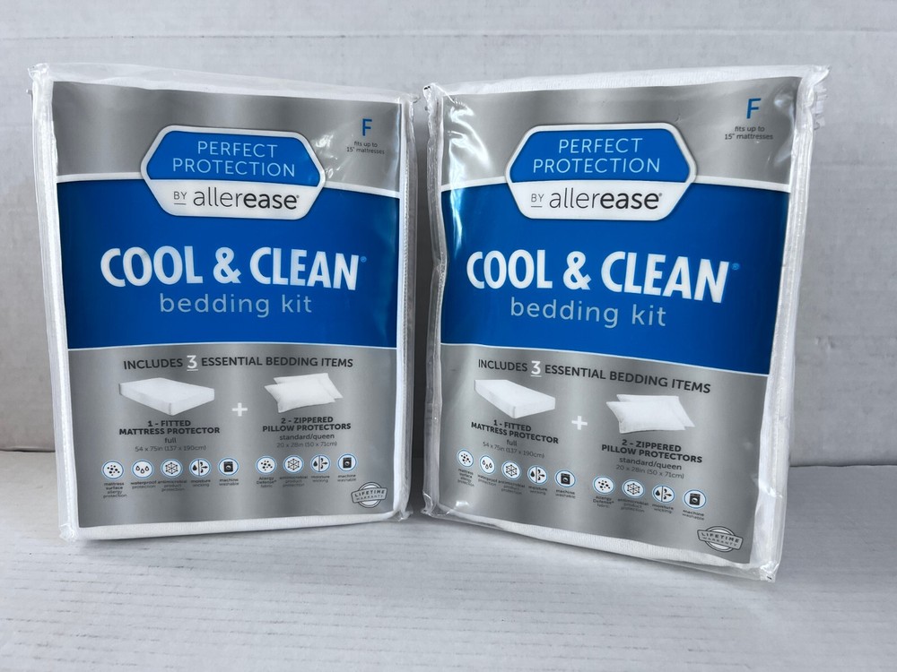 Allerease Perfect Protection Cool & Clean Bedding Kit 3pc - Full - BRAND NEW