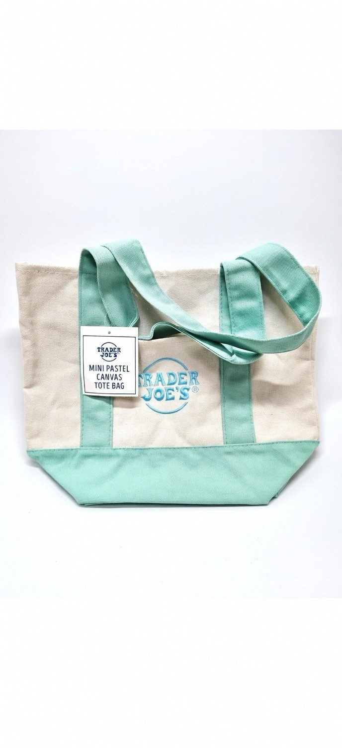 Presale Trader Joe’s mini Pastel canvas reusable tote bags set of 4 2026 Easter