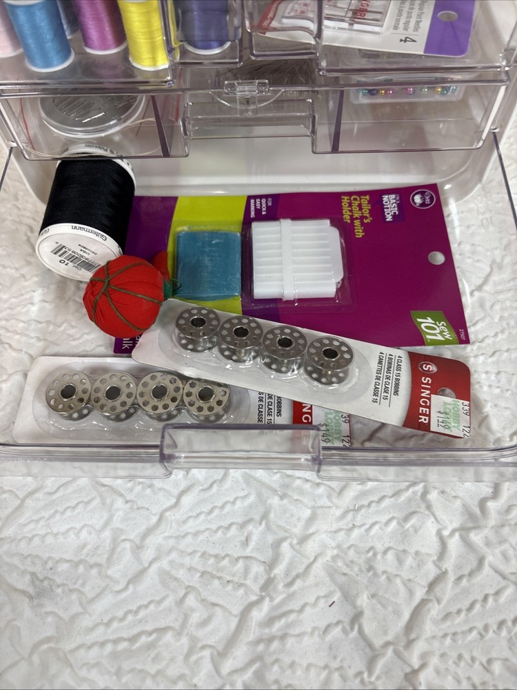 Singer Sew Essentials Storage Case With Most Sewing Items Plus Bobbin Winder