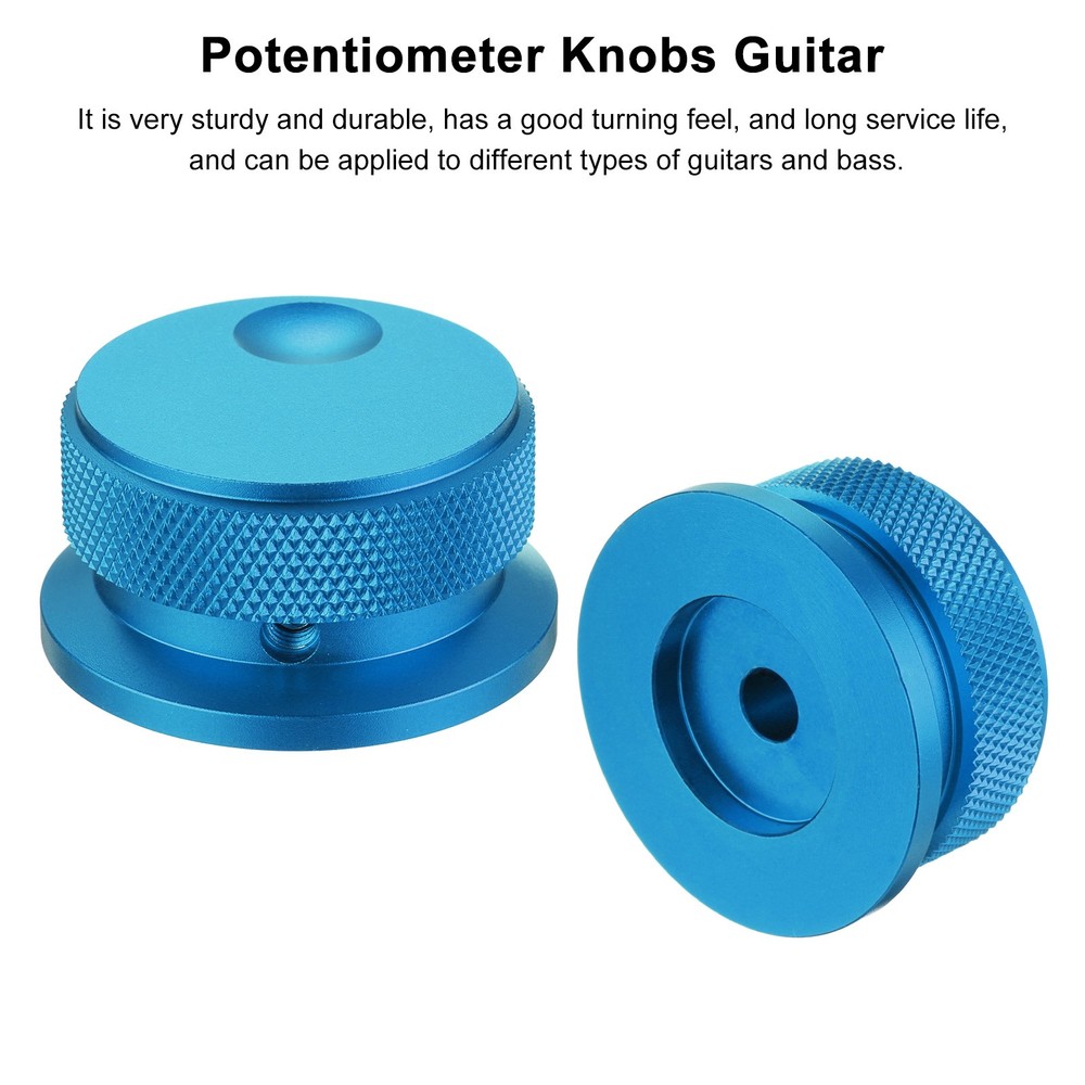 Aluminium Potentiometer Knobs 1/4"x1.5", Volume Tone Control Knobs, Blue