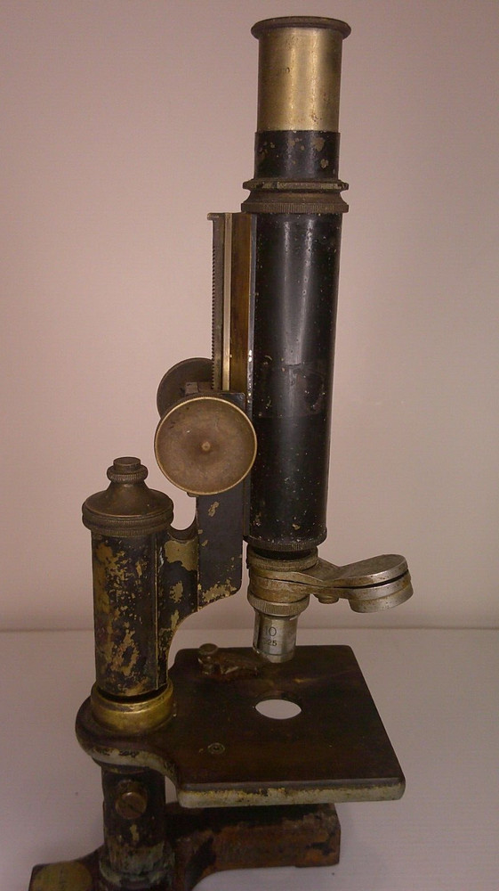 Antique Brass Bausch & Lomb Microscope monocular missing Lense Z130