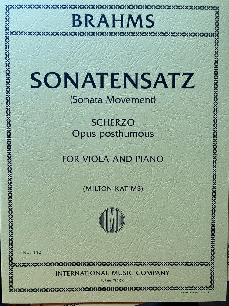 Brahms Sonatensatz (Sonata Movement) (IMC # 440)