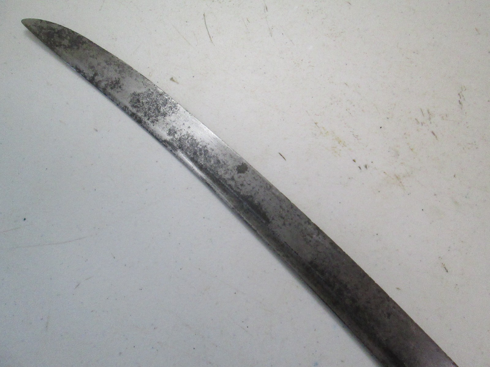 EARLY US CAVALRY SWORD NO SCABBARD GROOVED ETCHED BLADE UNMARKED