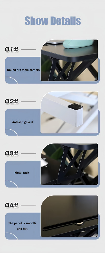 32In Desk Converter Height Adjustable Sit to Stand Riser Standing Computer Desk