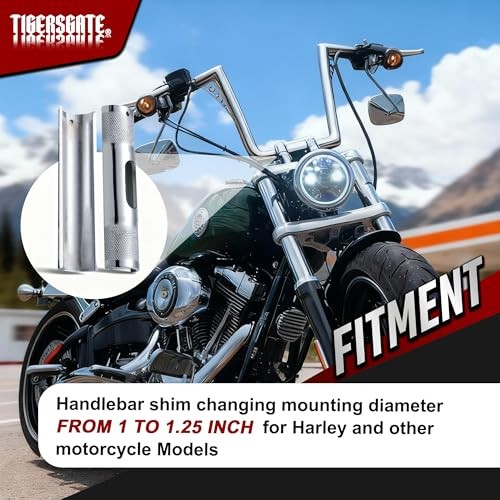 Handlebar Riser Adapter handlebar shim changing mounting diameter from 1 Chrome