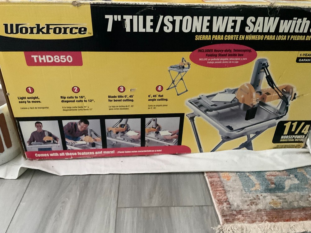 7 " Tile saw - WorkForce - Tile/Stone Saw with stand