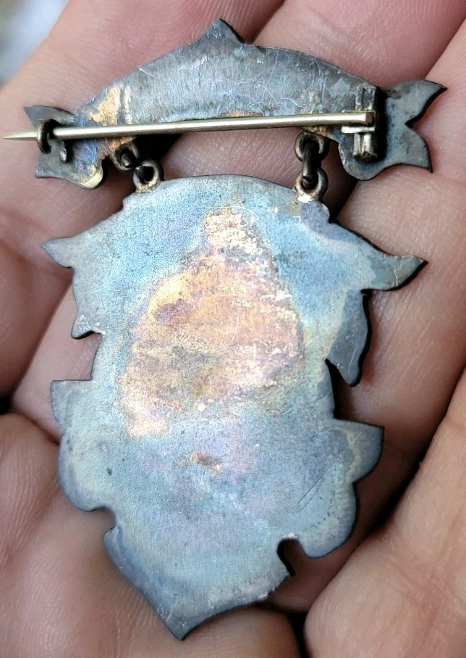 Antique Bicycle COASTING 1st Prize Award Medal Pin Sterling Silver 1800s RARE