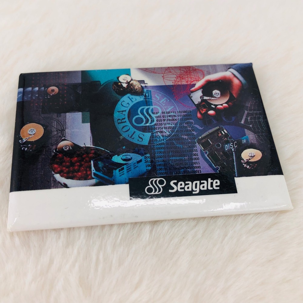 Vtg Seagate Computer Hardware Storage Advertising Button Pin