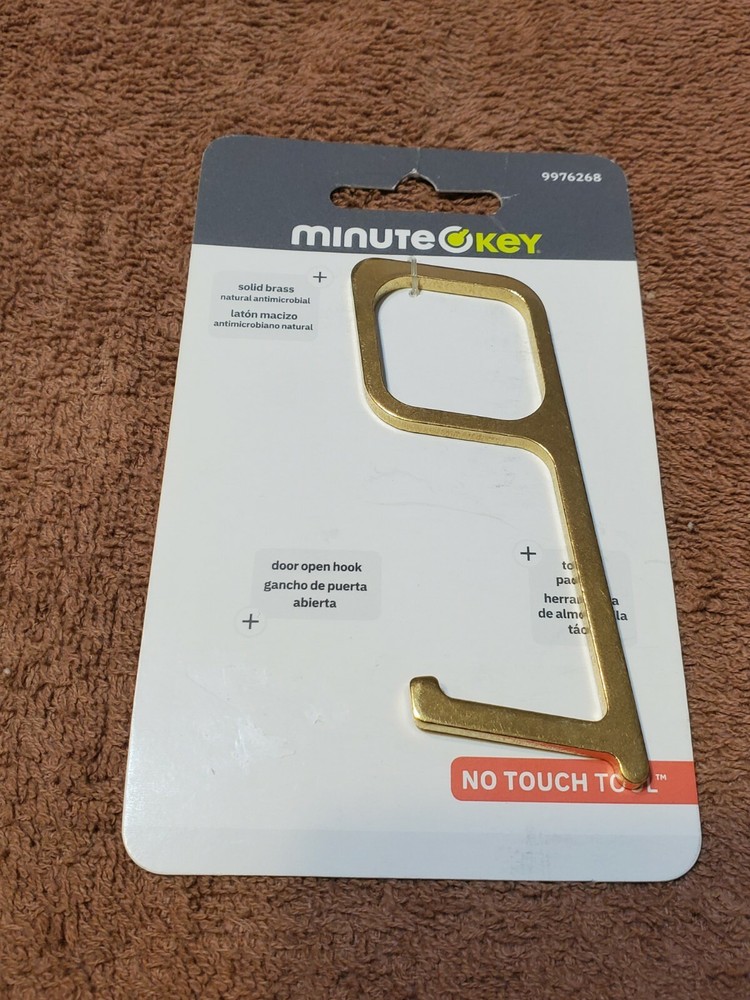 Minute Key No Touch Tool Solid Brass Anti-microbial By Hillman (3)