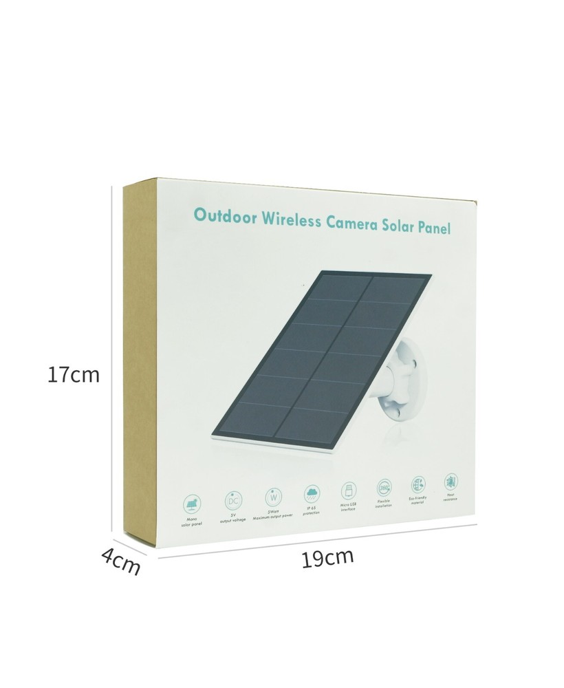 5W Solar Panel Power for Security Camera Outdoor USB Charging 360° Adjustable