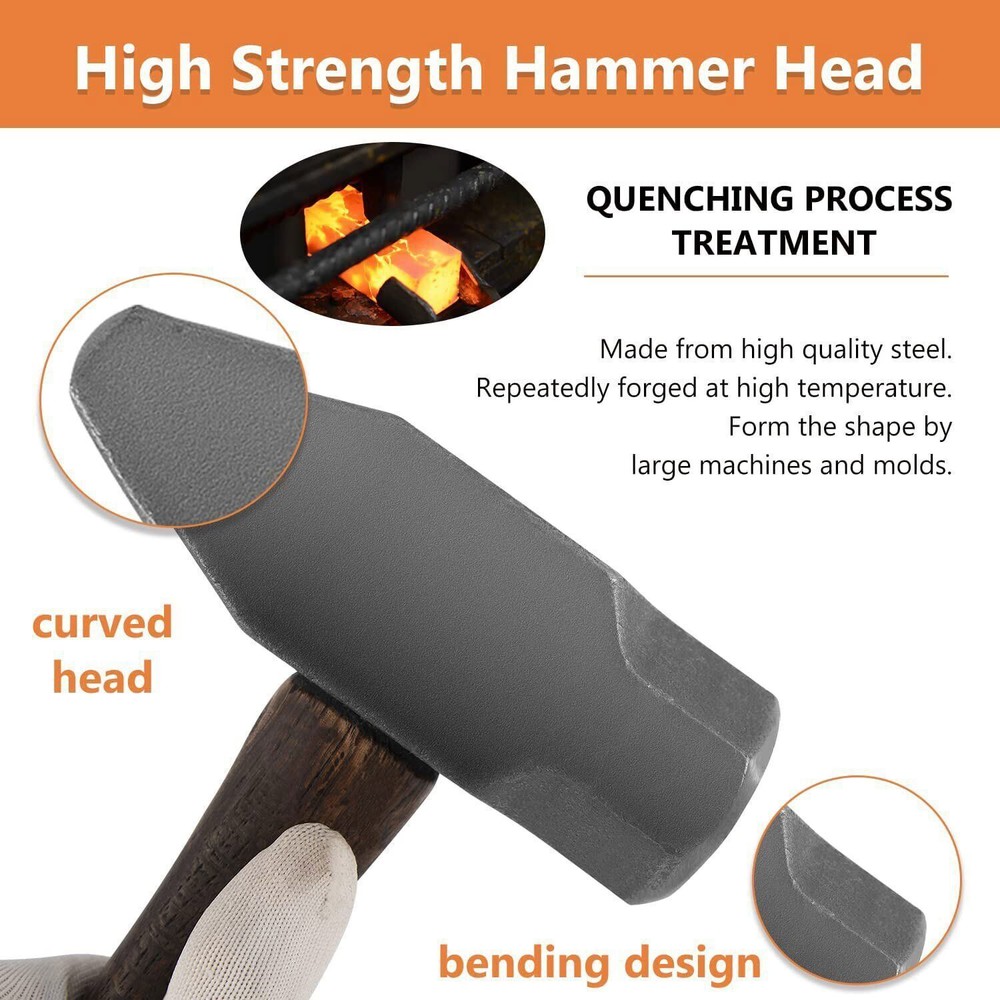 4LB Metal Working Hammers Blacksmith Forging Tool For Blacksmith Knife Maker