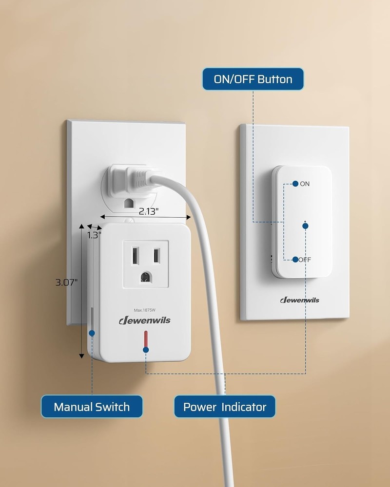 Compact Wireless Outlet with Magnetic Base - Effortless 15A Remote Control