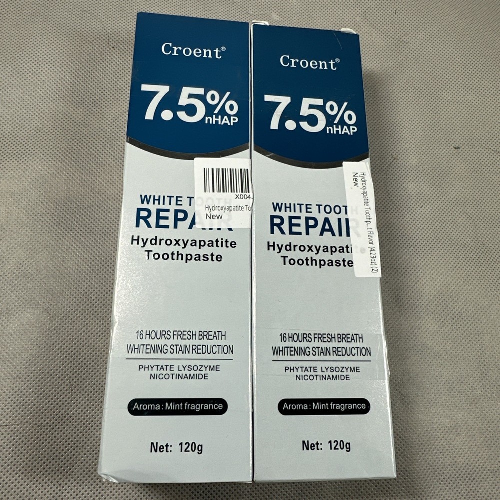 (2 Pack) 7.5% Hydroxyapatite Toothpaste Remove Yellow Tooth Stains 120gr Each U2