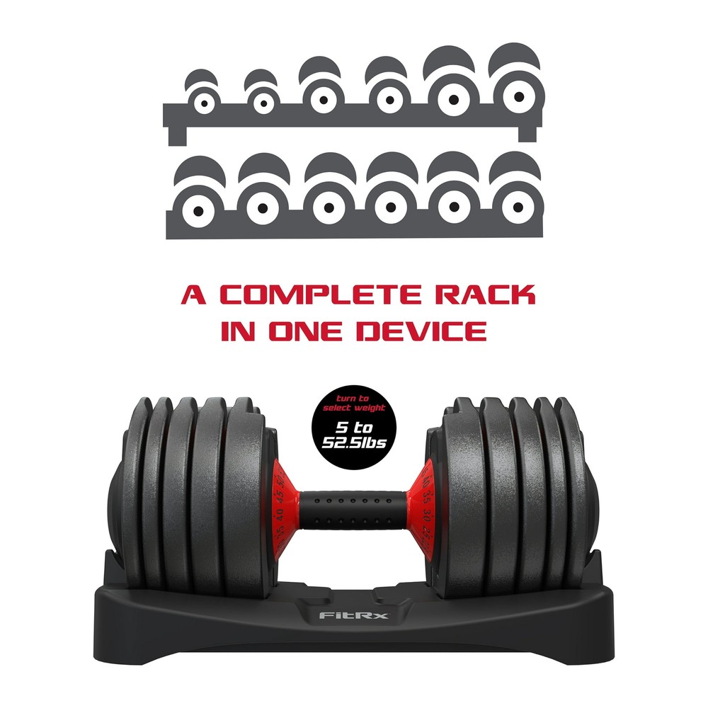 Dumbbell Weights Set 5-52.5Lbs Quick-Select Adjustable Compact Training Rack Set