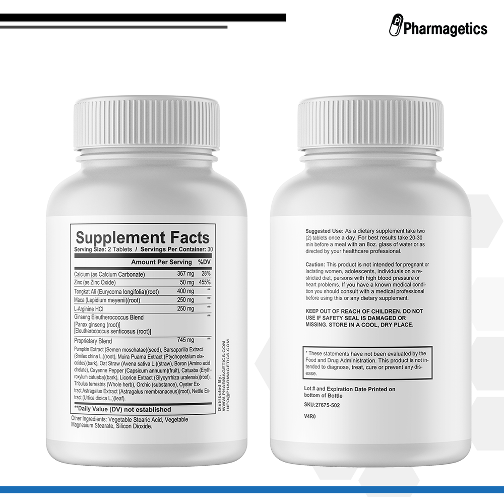 Androxene - Male Virility Support - 2 Bottles - 120 Tablets