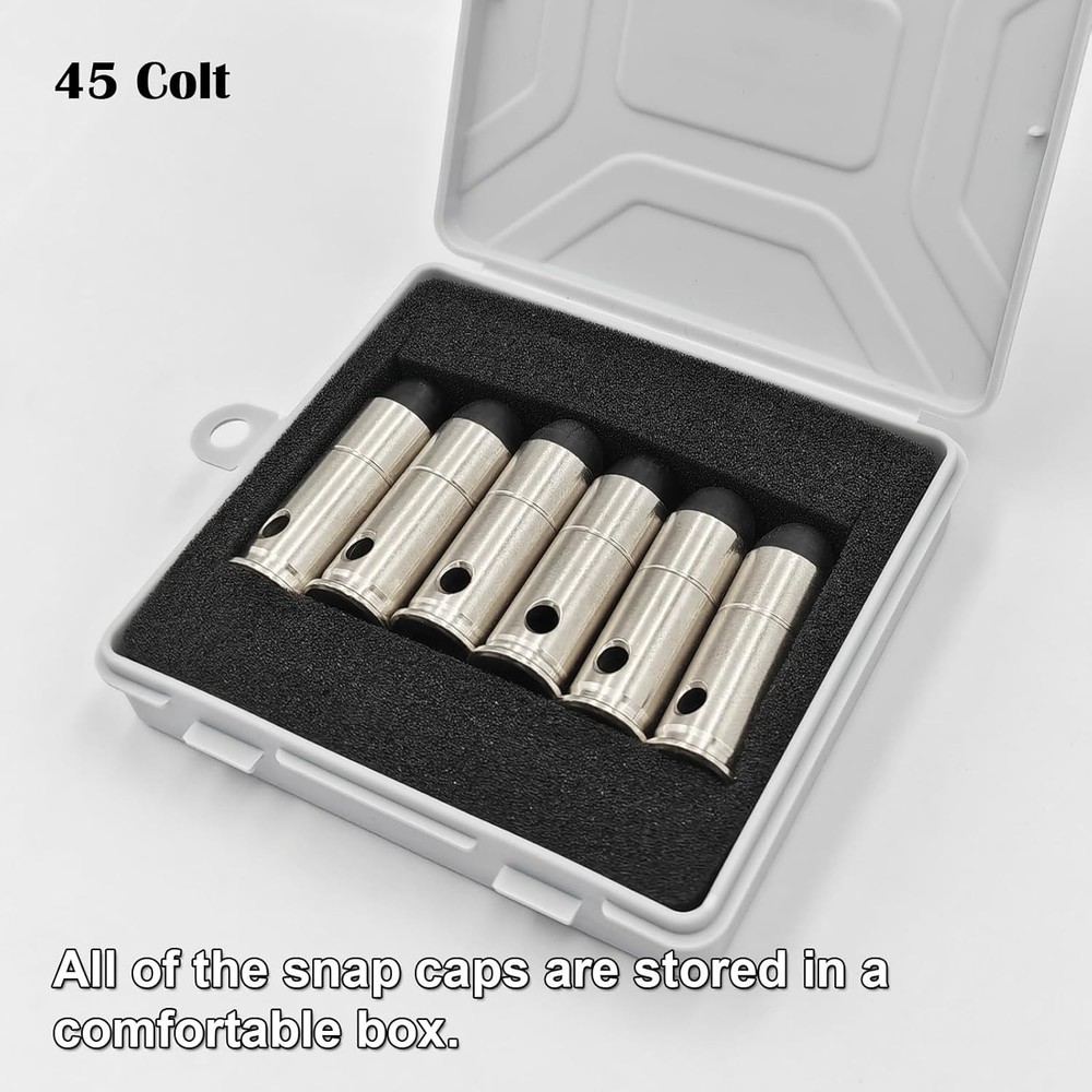 .45 LC Training Snap Caps - Durable Dummy Rounds for Dry Fire Safety Practice