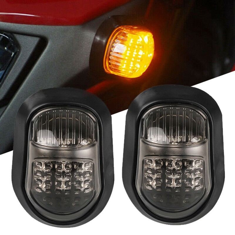 Universal Motorcycle Flush Mount LED Turn Signals Indicator Blinker Amber Light