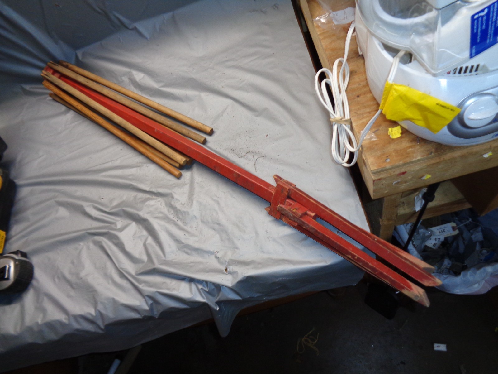 Antique Freestanding Collapsible Wood Clothes Laundry Drying Rack, 36" Diameter