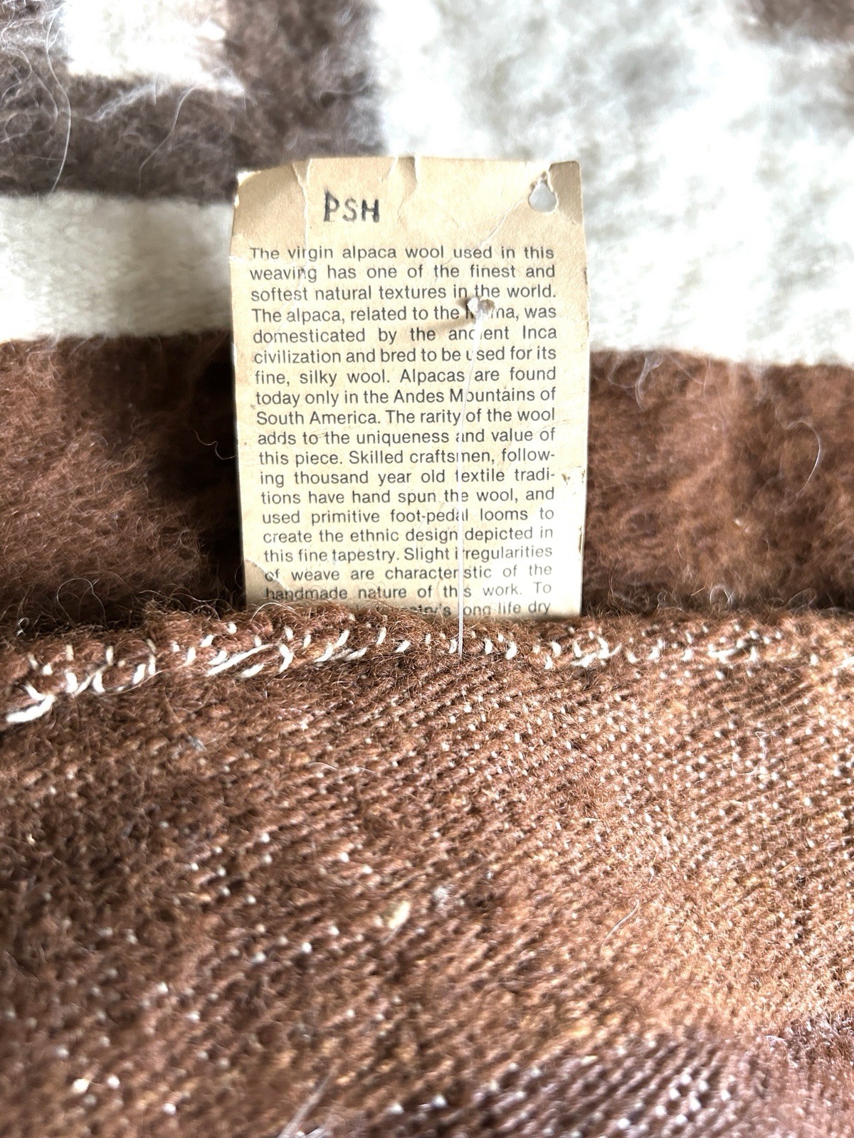 Andean Designs Virgin Alpaca Wall Hanging Tapestry Peruvian Art 67 x 88 NEW