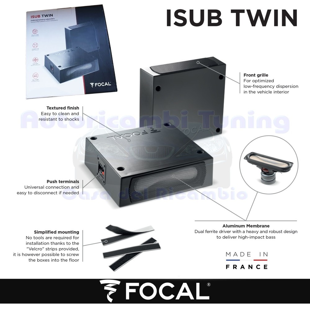FOCAL ISUB TWIN 2×200W Passive Compact Subwoofer Pair