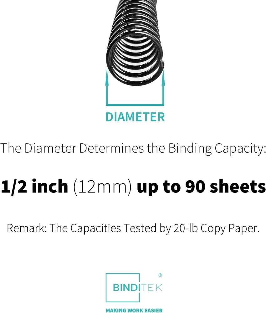 Durable 12mm Plastic Spiral Binding Coils - Perfect for Letter-Sized Documents