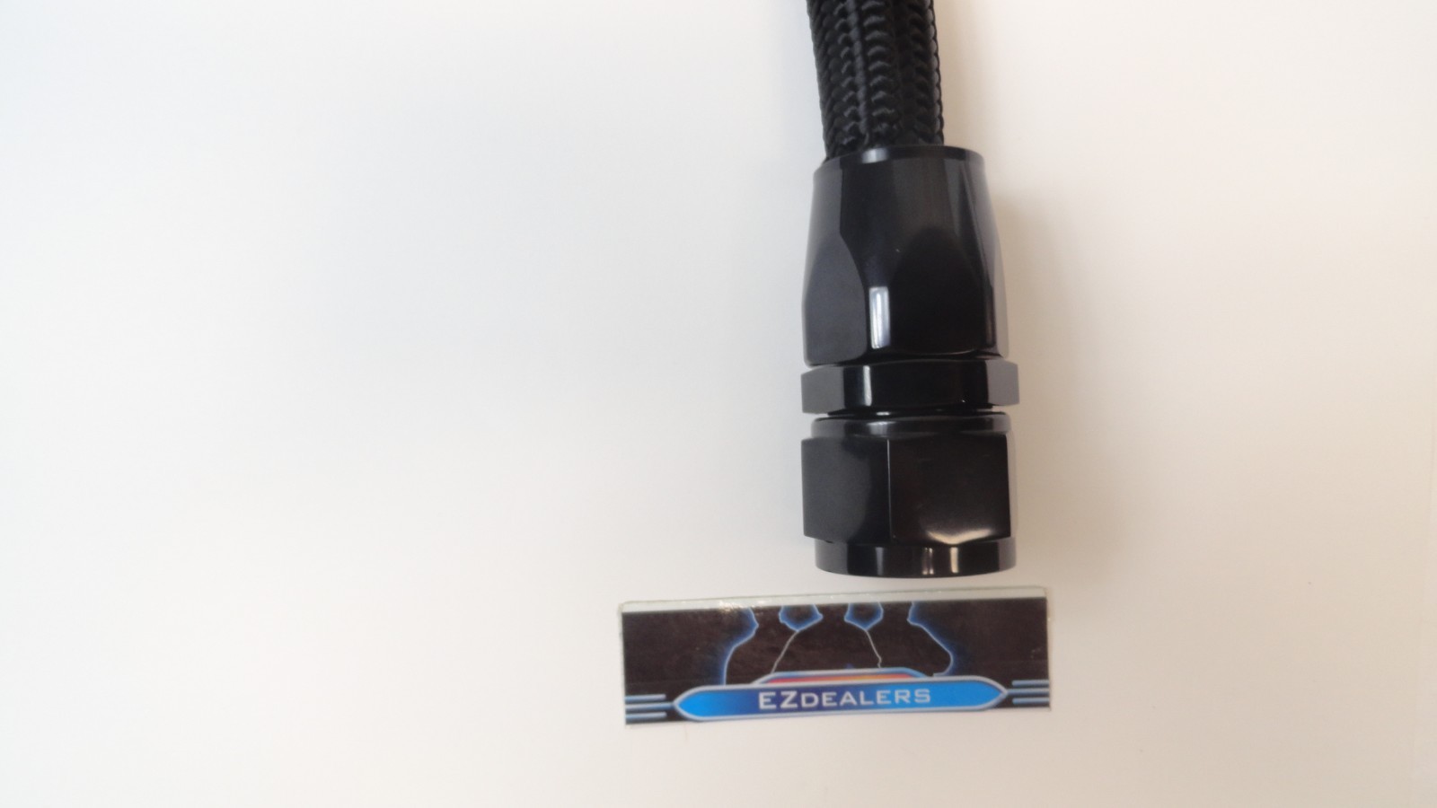 BLACK -20AN Black Braided Radiator Hose Kit -20 Straight -20 90 Degree Hose Ends