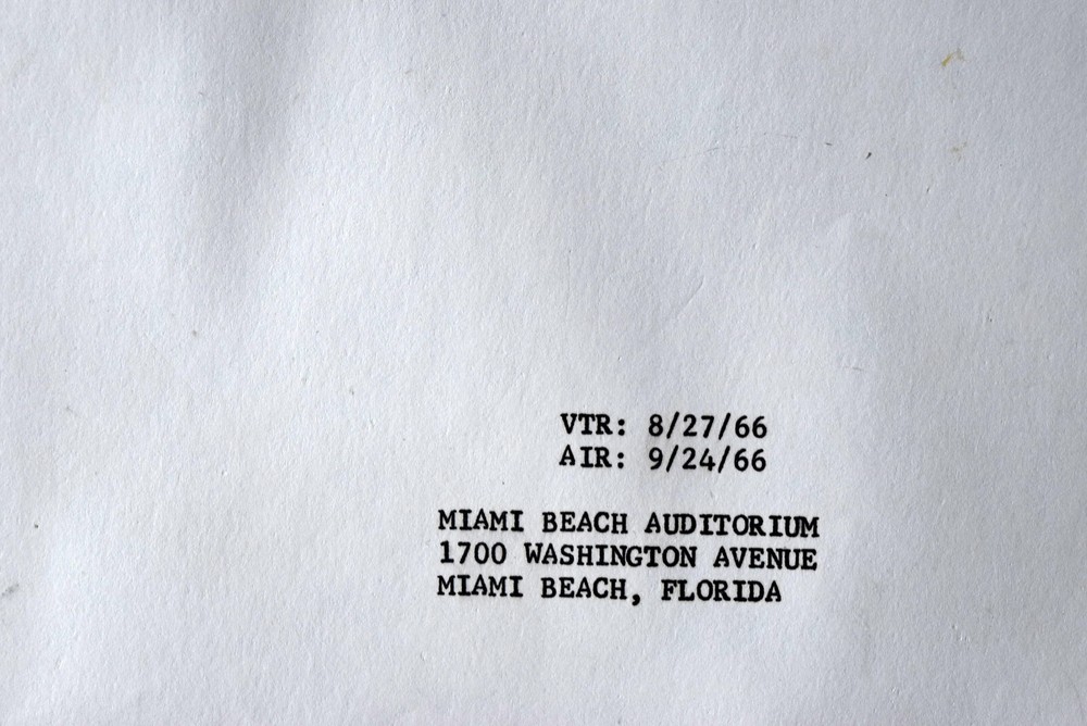 1966 " The Jackie Gleason Show " Original Screenplay Script