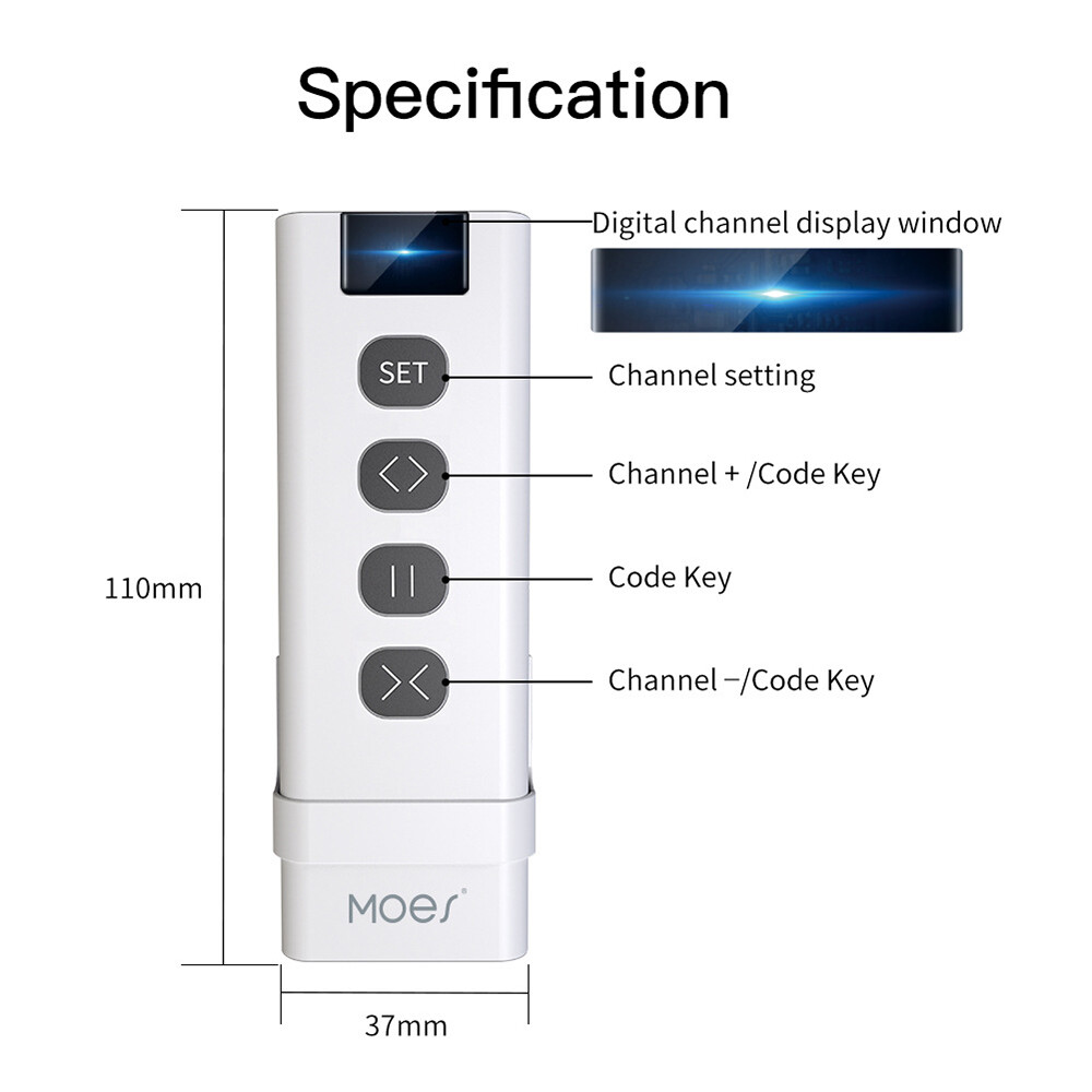 1/9 Channel RF433 Transmitter Remote Control For Roller Blind Curtain Switch