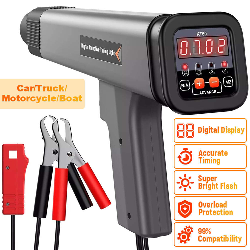 KT60 Digital Inductive Timing Light Car Motorcycle Petrol Engine Ignition Timing