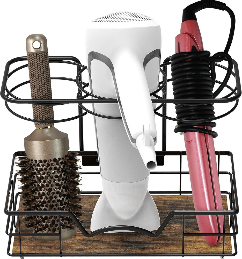 Countertop Hair Tools Organizer, Walnut