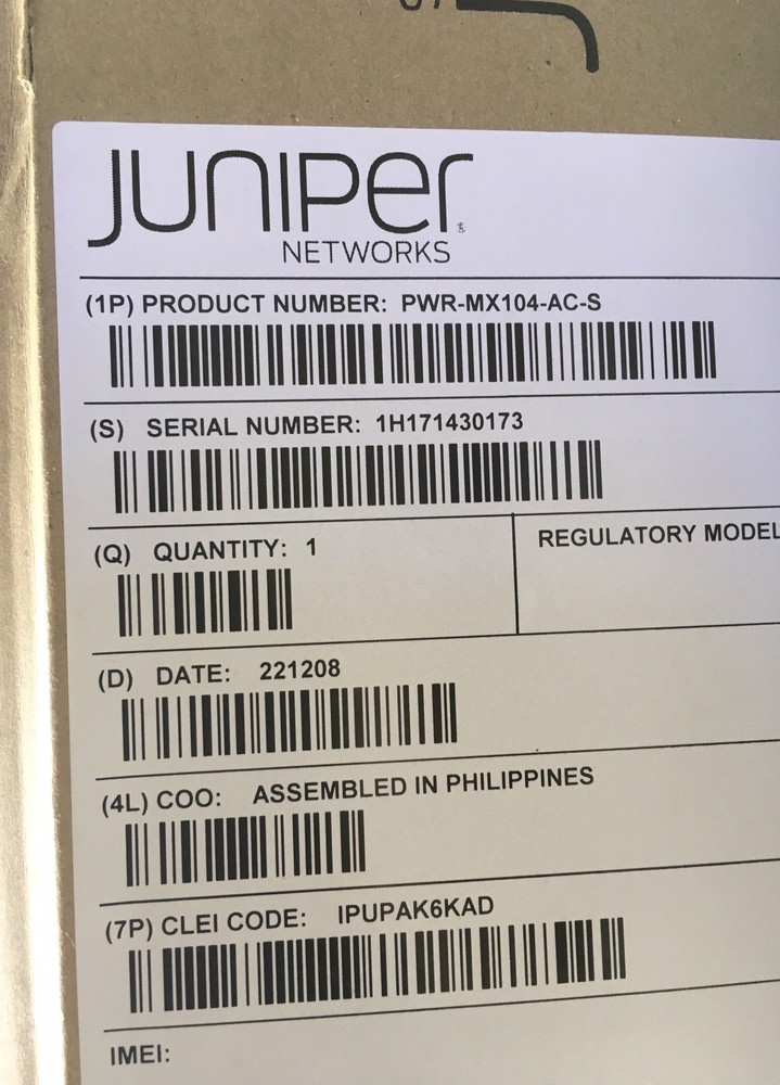 Juniper PWR-MX104-AC-S *Open Box/Package*