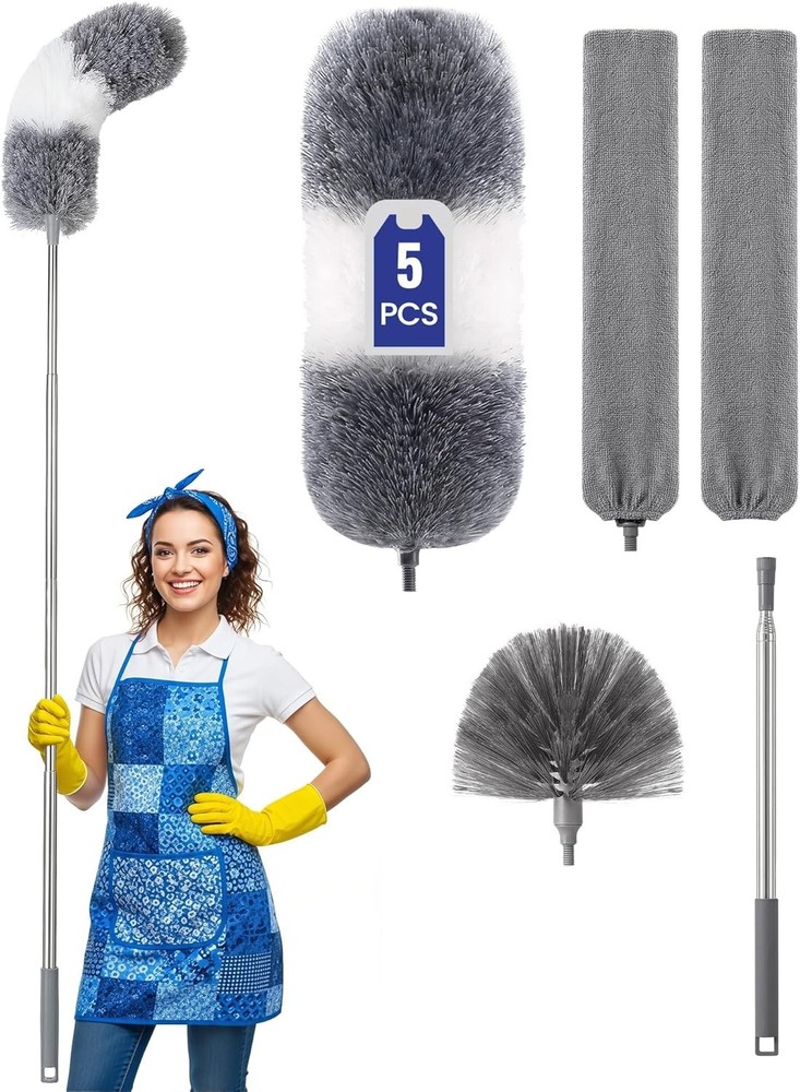 Extra-Long Dusters Kits with Extens Pole, 1 Cleaning Tools with