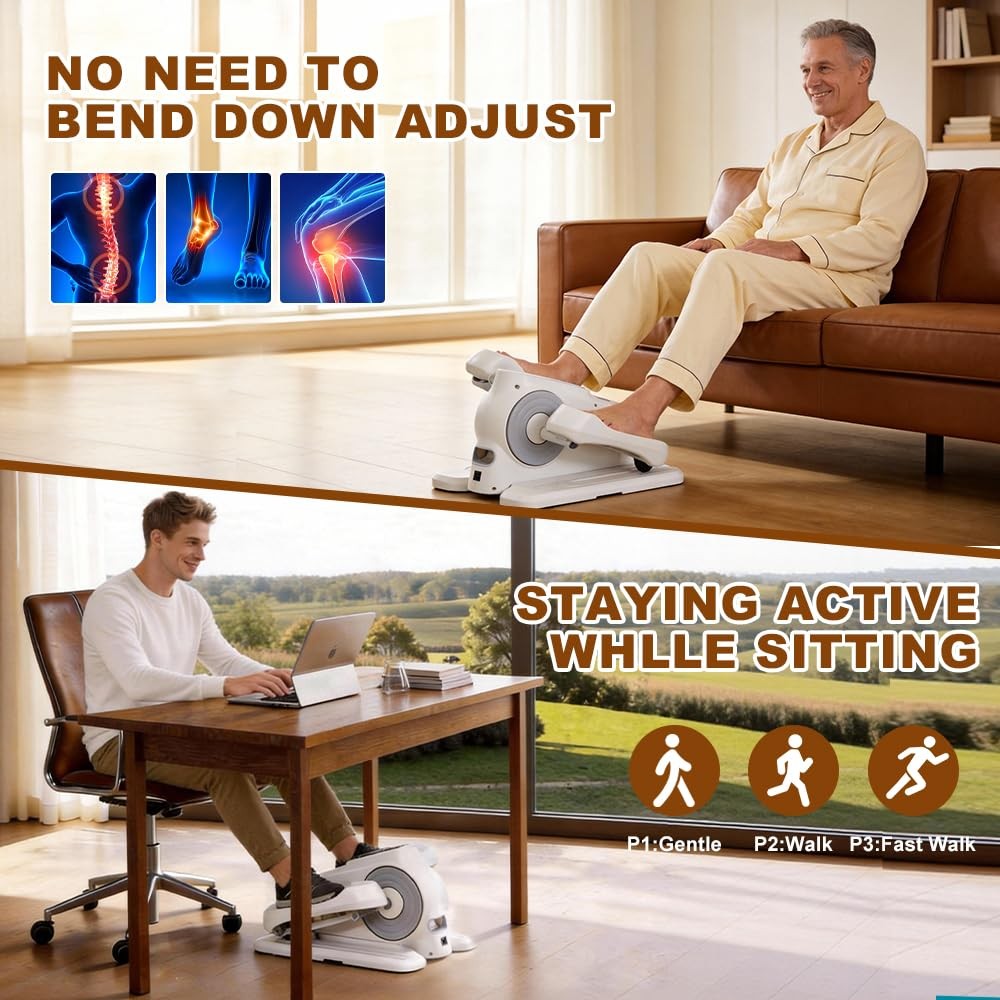 Under Desk Elliptic Elliptical Exercise Machine12 Speed Adjustment Forward and