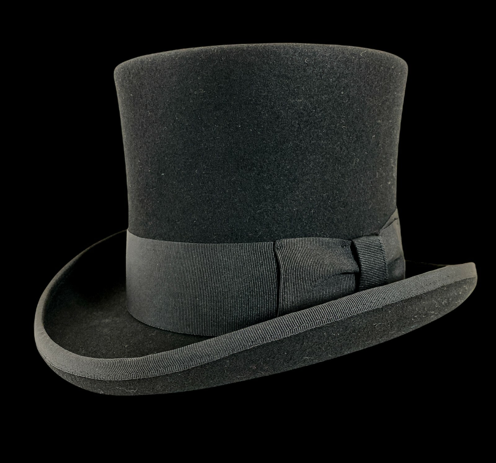 Black Tophat Wool Felt Victorian Costume Slash Mad Hatter Steampunk Rock Top Hat